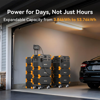 Pecron E3800 LFP Portable Power Station - 4,200W LiFePO4 Solar Generator (3,840Wh, Expandable)