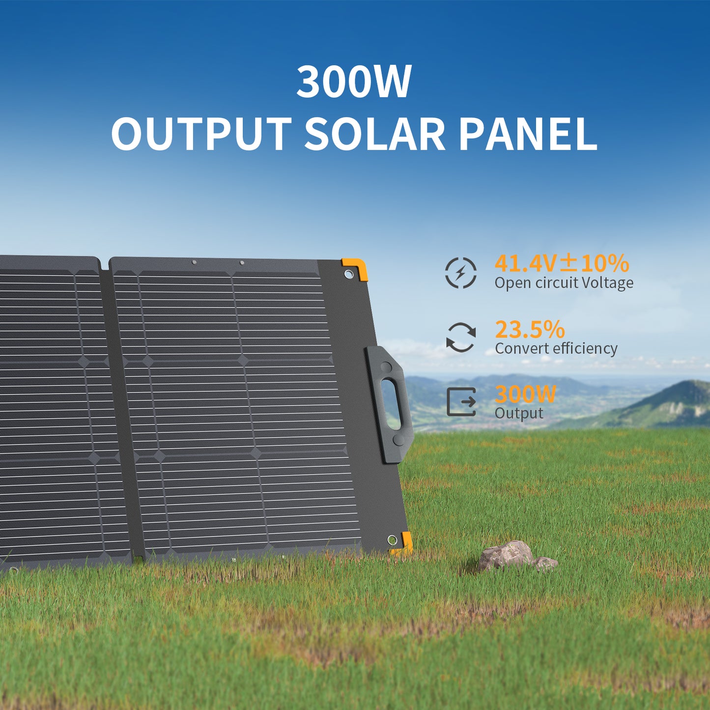 Pecron PV300 Portable Solar Panel - 300W Monocrystalline, IP67 Waterproof, 4-Fold Design