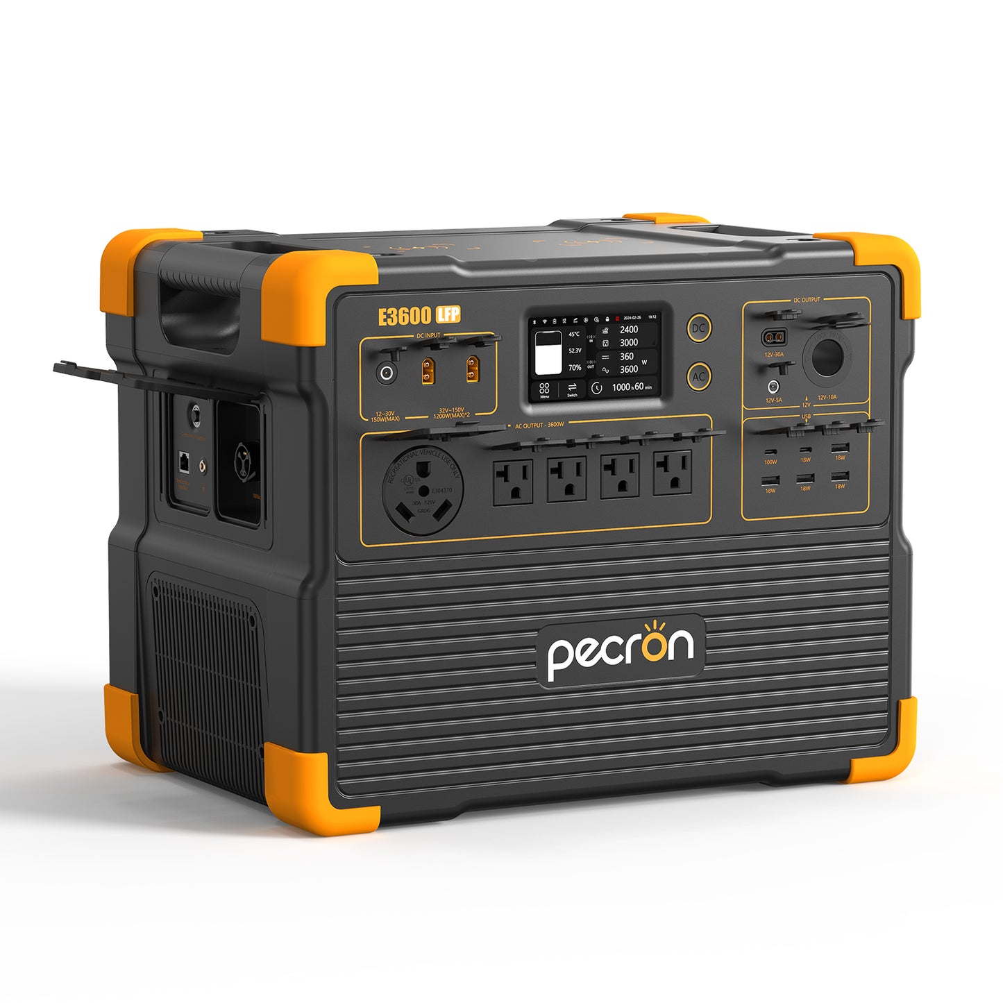 Pecron E3600 LFP Portable Power Station - 3,600W LiFePO4 Solar Generator (3,072Wh, Expandable)
