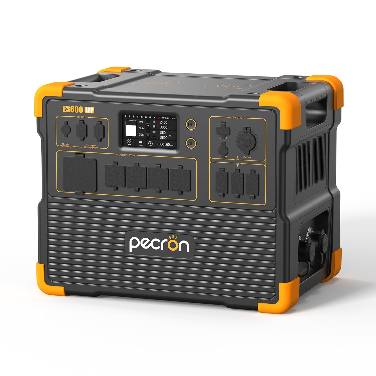 Pecron E3600 LFP Portable Power Station - 3,600W LiFePO4 Solar Generator (3,072Wh, Expandable)